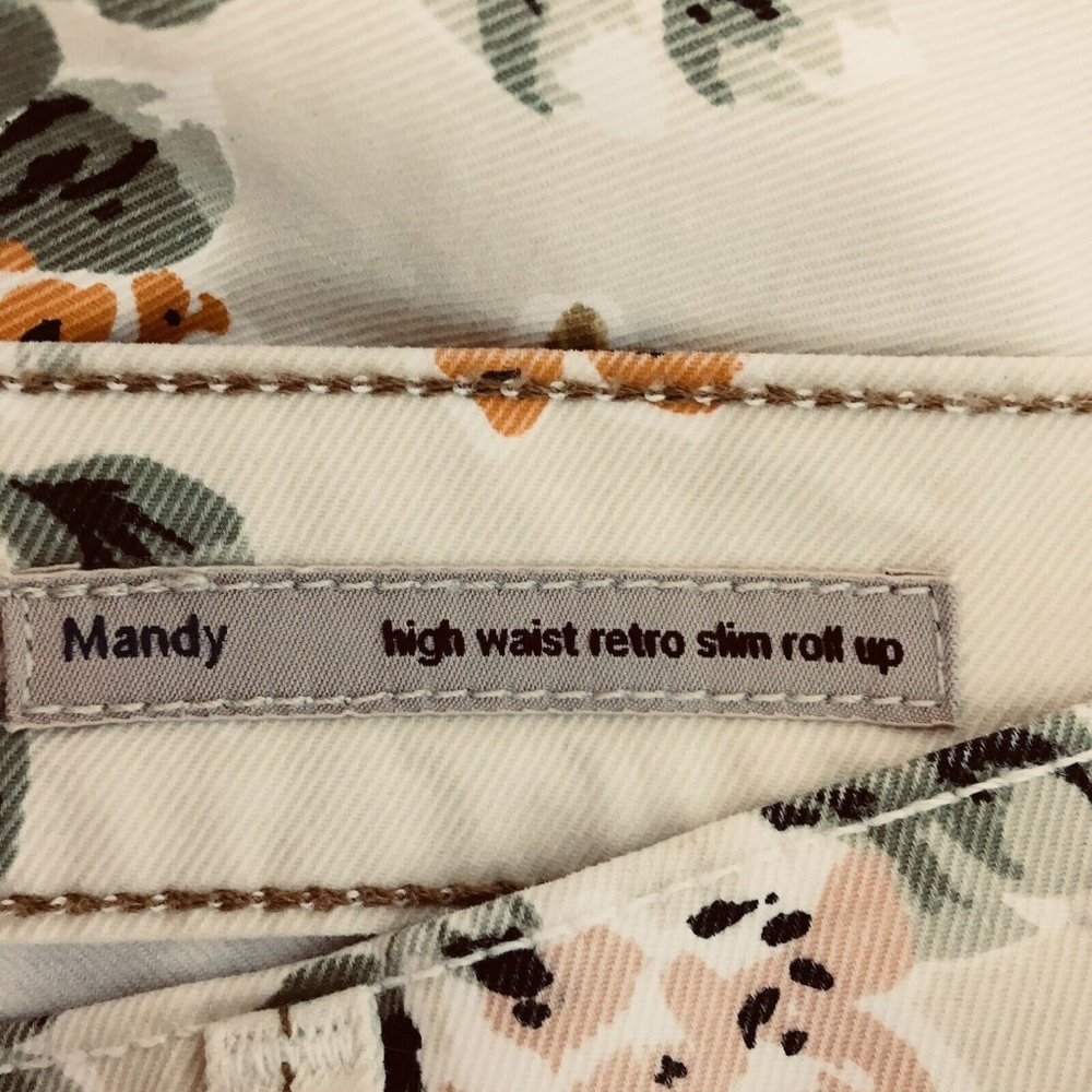 Citizens of Humanity Sz 27 Mandy High Waist Retro Slim Roll Up Floral Jeans - Picture 8 of 16
